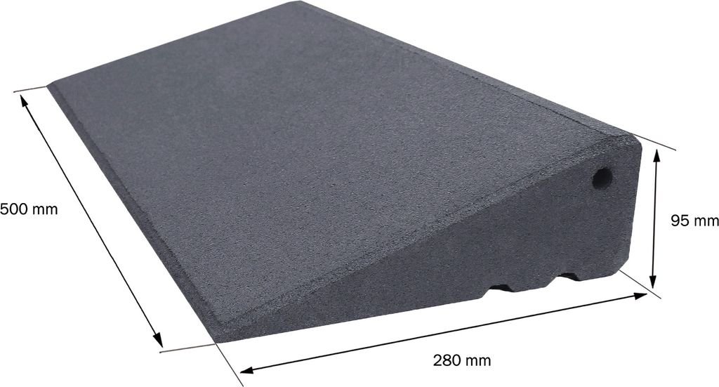 Bordsteinrampe Pro 95 mm hoch aus Gummigranulat Produktbild 