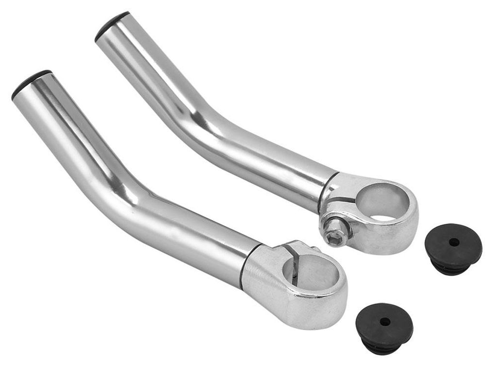 1 Paar Lenkerendstücke aus Aluminiumlegierung für Mountainbikes und Rennräder, silberfarben
