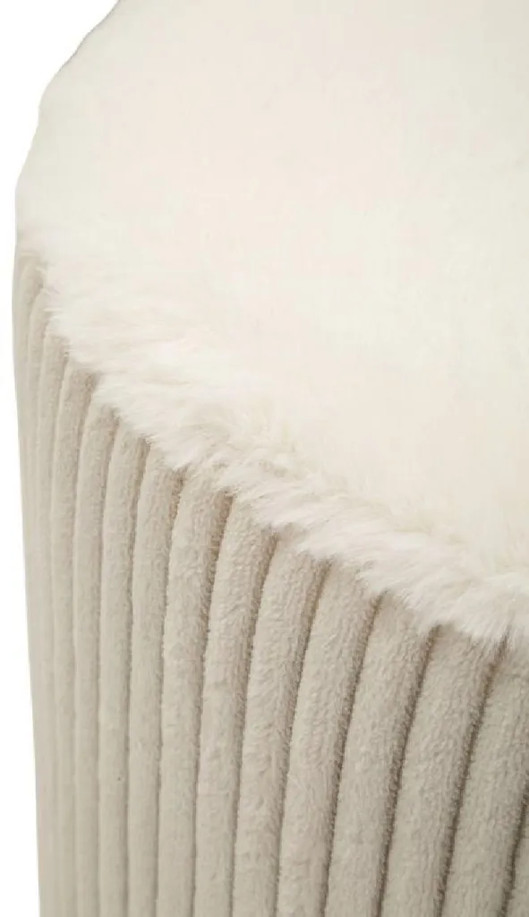 Tabouret Blanc Dublino 41x45x41 cm Finition Polyester et Structure MDF