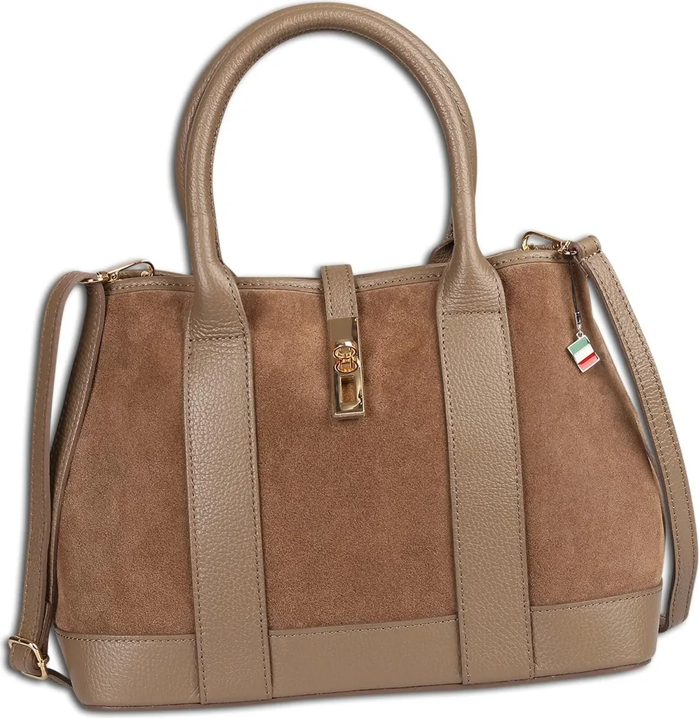 Florence borsa a tracolla in pelle scamosciata taupe OTF186I6