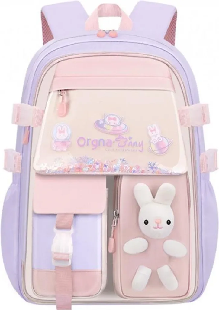 RABBIT simpatico zaino scuola tasche universali, catarifrangenti PL163FIO