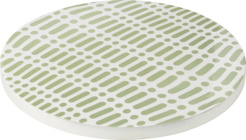 Lazy Susan tournant en bois de manguier décoré pour service de table