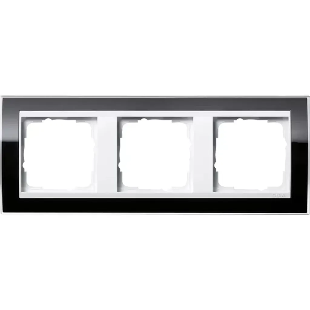 Plaque Triple Gira 0213733 Noir Clair en Thermoplastique Durable