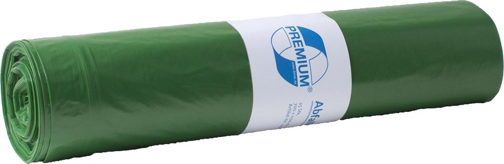 Müllsack Standard 575x1000mm 70l grün 25 Stück Packung mit 10 Stück