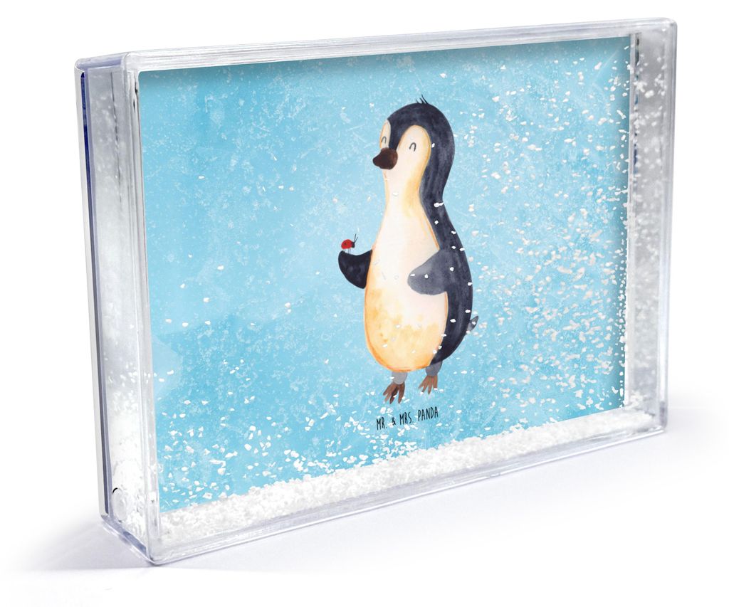 Mr. & Mrs. Panda Bilderrahmen Pinguin Marienkäfer - Eisblau - Geschenk, Kleine Wunder, wohnaccessoire, Fotoaufsteller, Fotorahmen, 3D-Bilderrahmen...