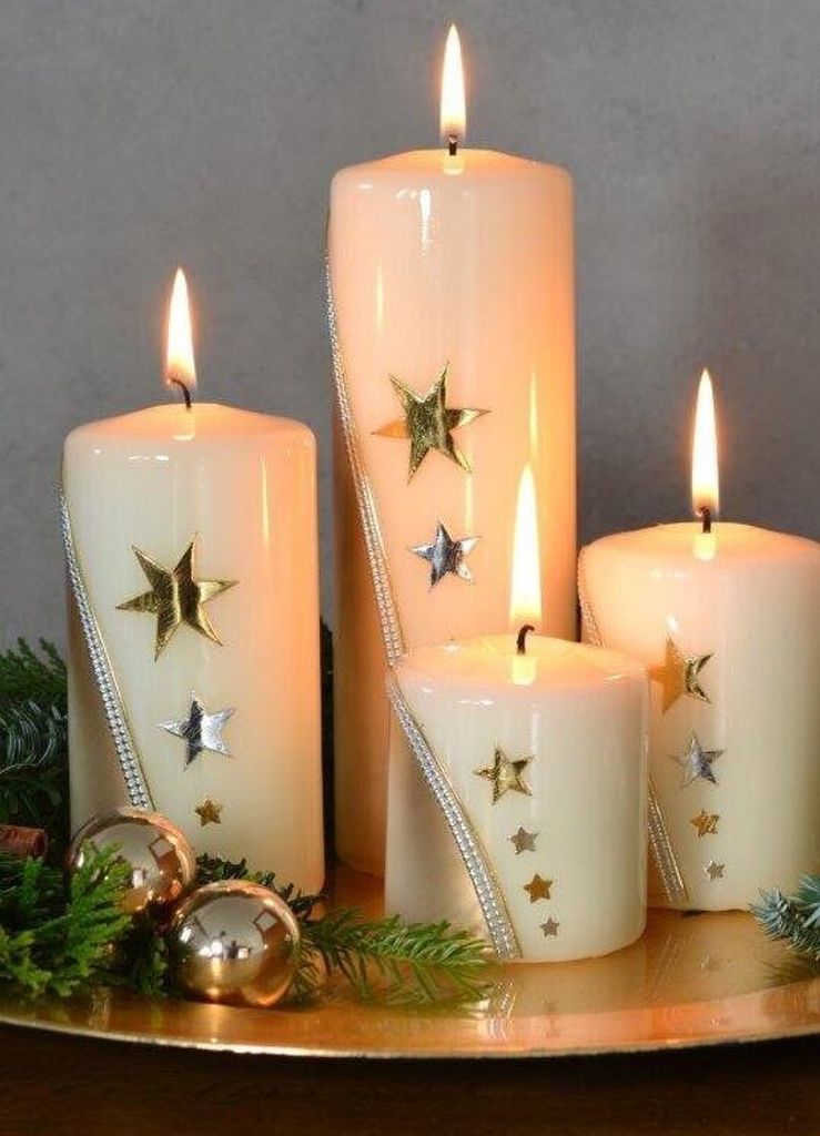 Weihnachtskerzen Advent-Set elfenbein