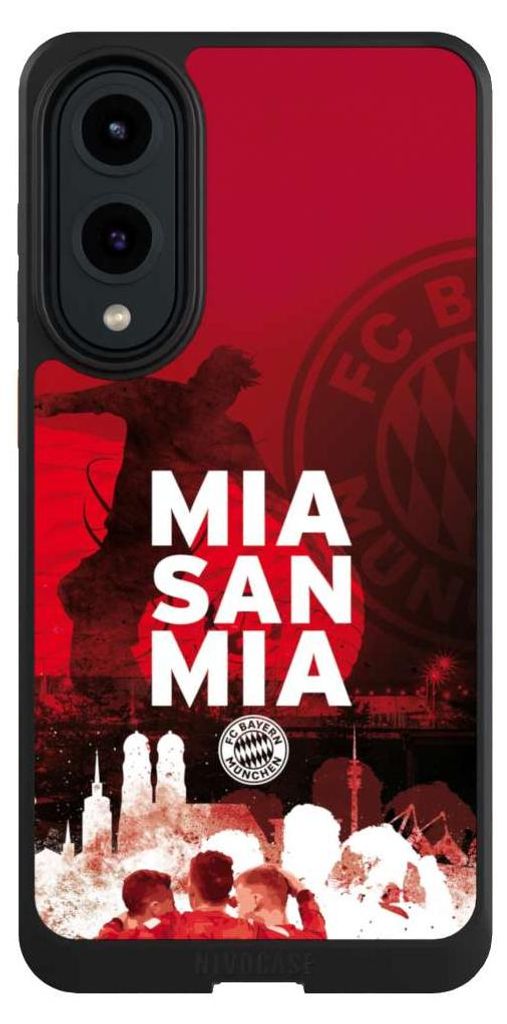 NIVOCASE Hülle für Samsung Galaxy S25 Edge Handyhülle NIVOcore Case Schwarz FC Bayern München FCB Mia San Mia