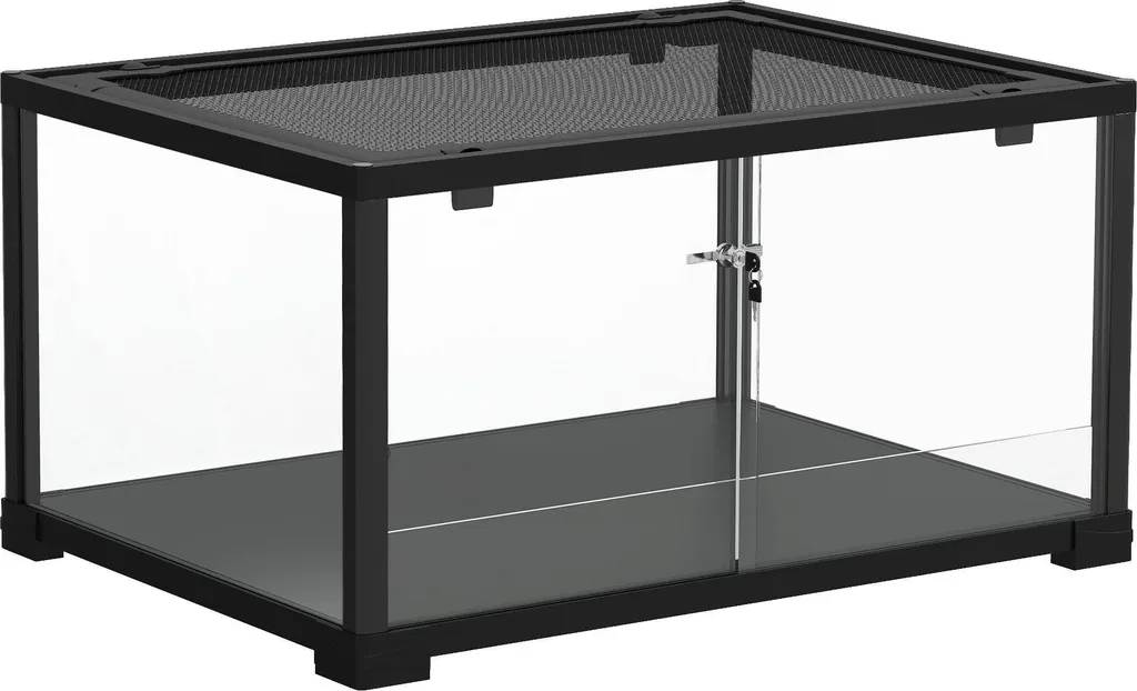 Terrarium en Verre 86 Litres pour Reptiles et Amphibiens avec Sécurité