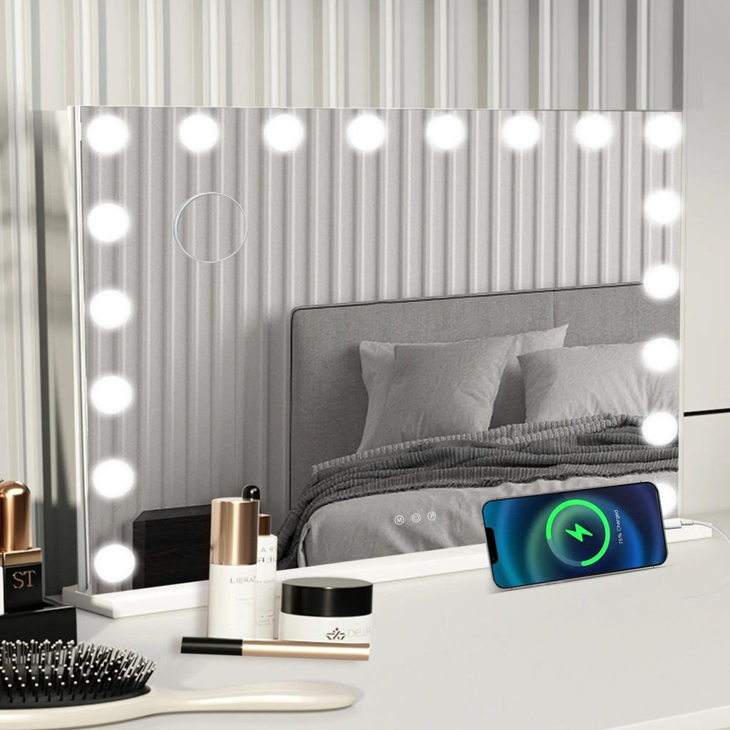 AjieQaQ Kosmetické zrcadlo Hollywood 18 LED 80x60 cm, 3 Obrázek produktu 