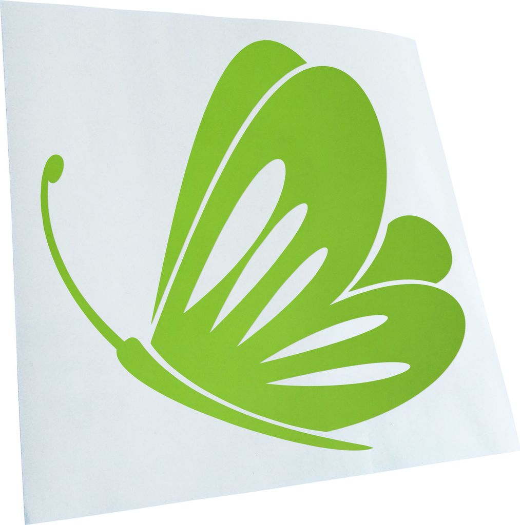 Kiwistar - Autoaufkleber - lindgrün - 30 x 27 cm - Schmetterling - Heckscheibenaufkleber - Aufkleber für Auto Kfz Fahrrad, LKW, Truck Mofa