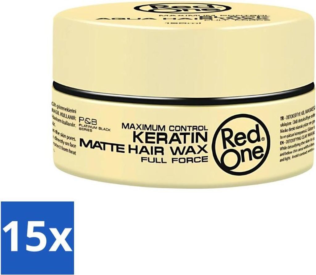 Red One - Haarwachs - Keratin Matt - Stärkendes Styling - Für starken Halt & Matt-Look - 150 ml - Vorteilspack - 15 Stücke