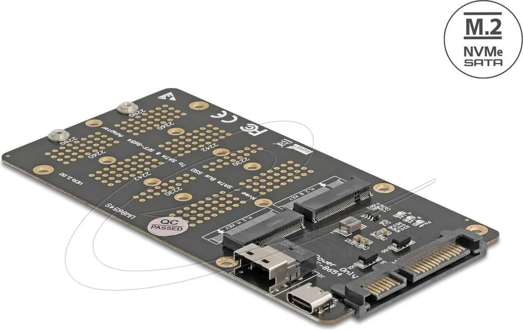 Convertitore Delock M.2 Key M NVMe a SFF-8654 e M.2 Key B SATA