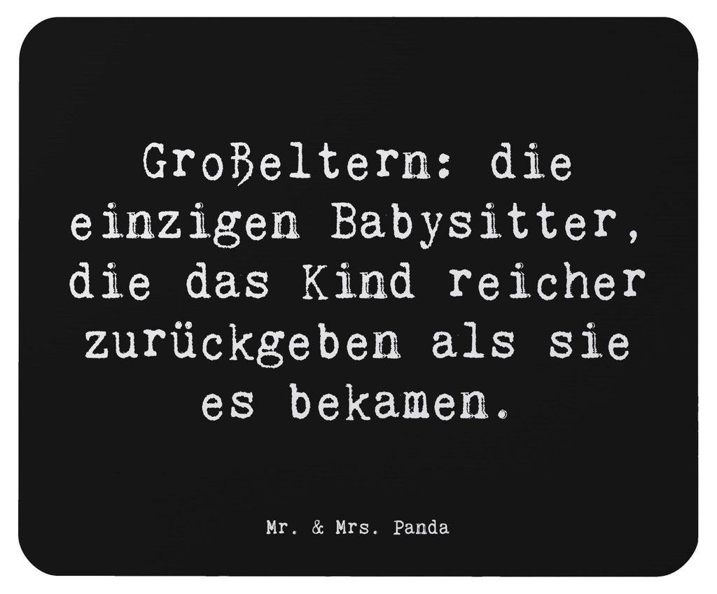 Mr. & Mrs. Panda Mouse Pad Spruch Großeltern Babysitter - Schwarz - Geschenk, Mauspad, laptop, Enkelkinder, einzigartige Designs, Generationen, Fa...