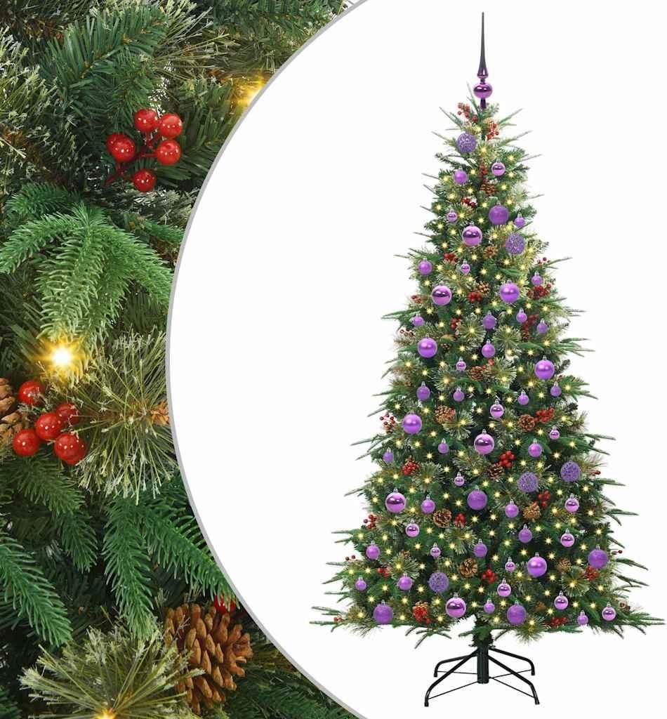 vidaXL Künstlicher klappbarer Weihnachtsbaum Grün 180 cm PE und PVC