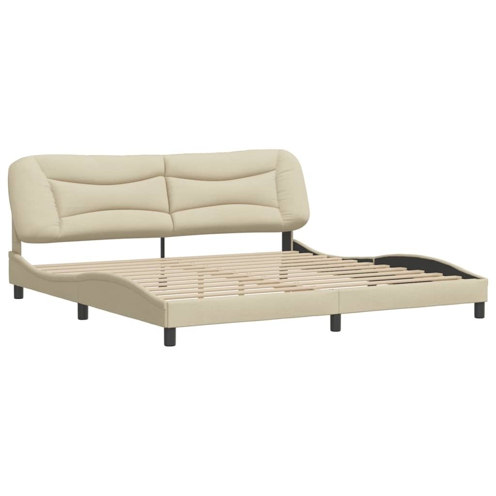 Bettgestell ohne Matratze "Hvar" Creme 200x200 cm Stoff