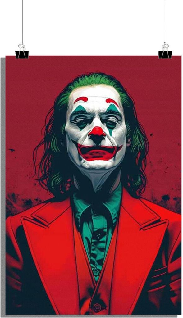 Joker Poster - Film Poster - Batman Schurke - Rotes Pop Art - 51x71cm - Perfekt zum Einrahmen