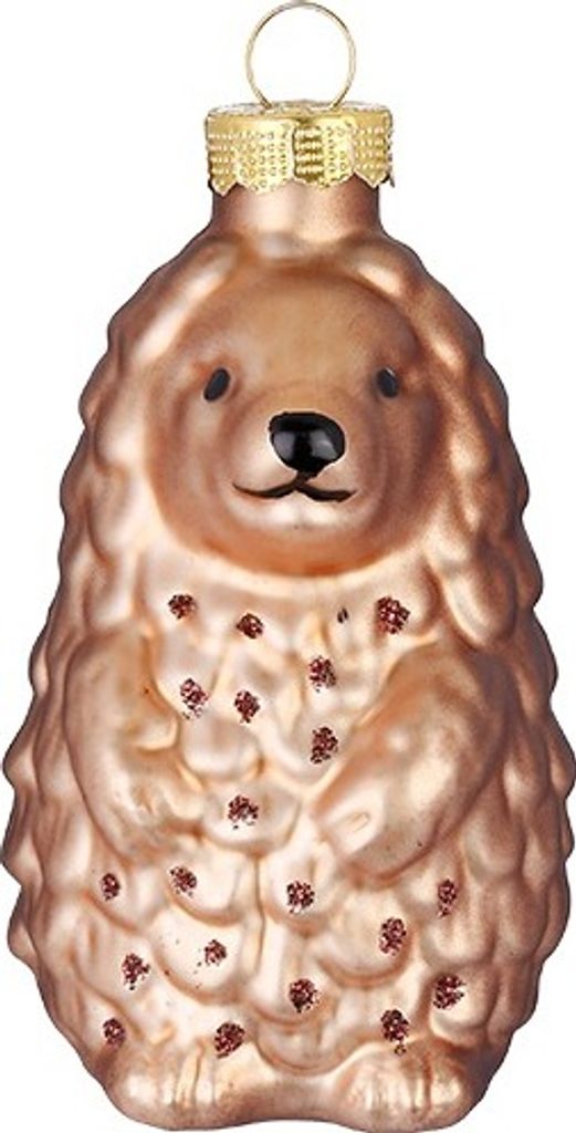 Christbaumschmuck Igel Glas 6,5cm Braun