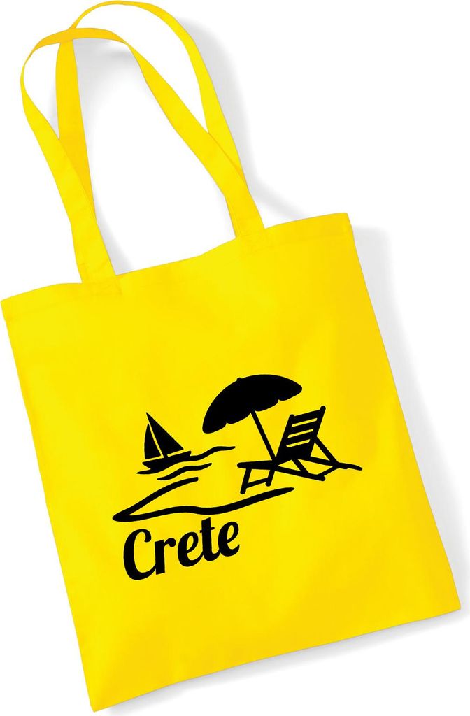 Huuraa Jutebeutel Crete Griechenland 10 Liter Yellow Baumwolle Tasche Geschenkidee