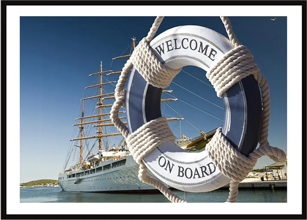 Poster Yacht P2253 Cornice Inclusa 33x43 cm - Il Regalo Perfetto per Sognatori