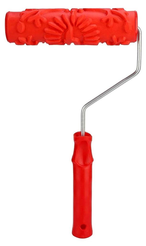 Strukturwalze Musterroller DIY Wanddekoration 33 × 19 × 5 cm (Rot)
