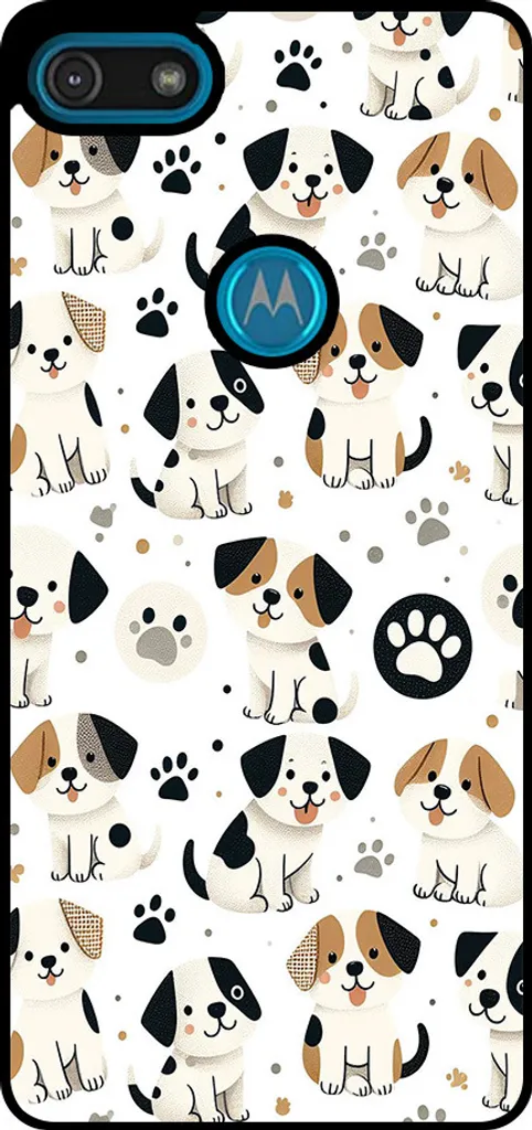 Cover Motorola Moto E6 Play Design Cane - Custodia TPU Sottile Chic