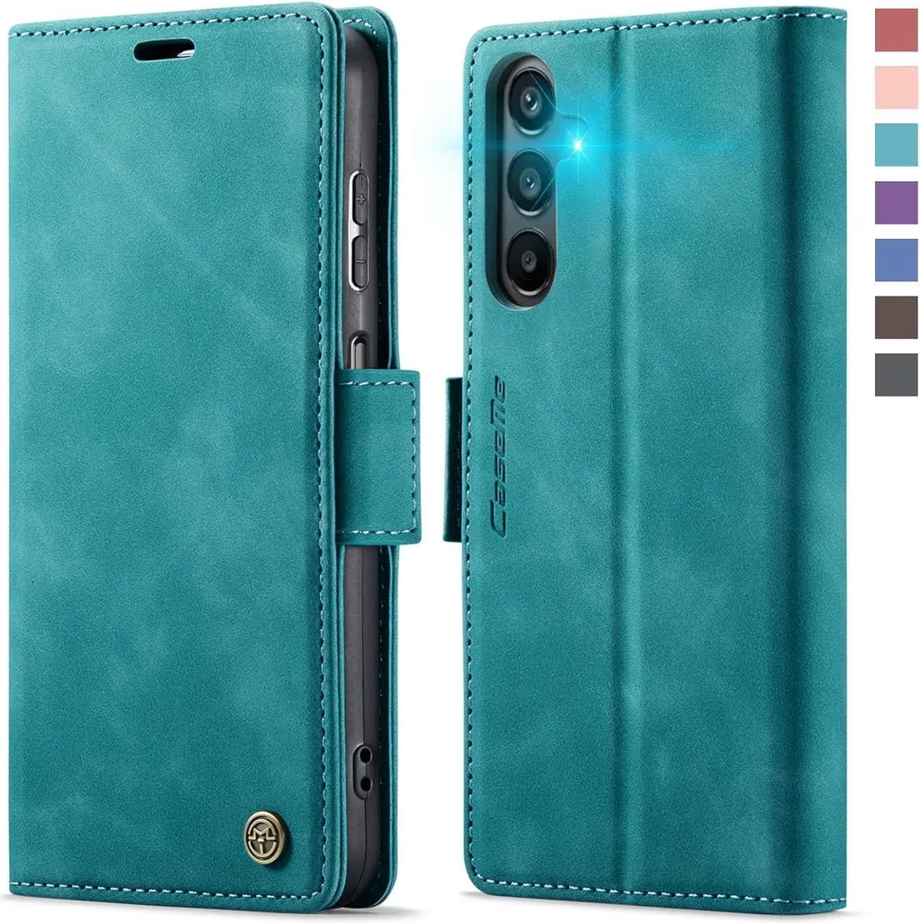Étui Portefeuille Samsung Galaxy A15 Vert avec Protection RFID Intégrée