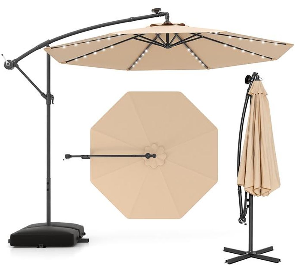 KOMFOTTEU Sonnenschirm Ø 350 cm mit Sandsack, Ampelschirm Produktbild 
