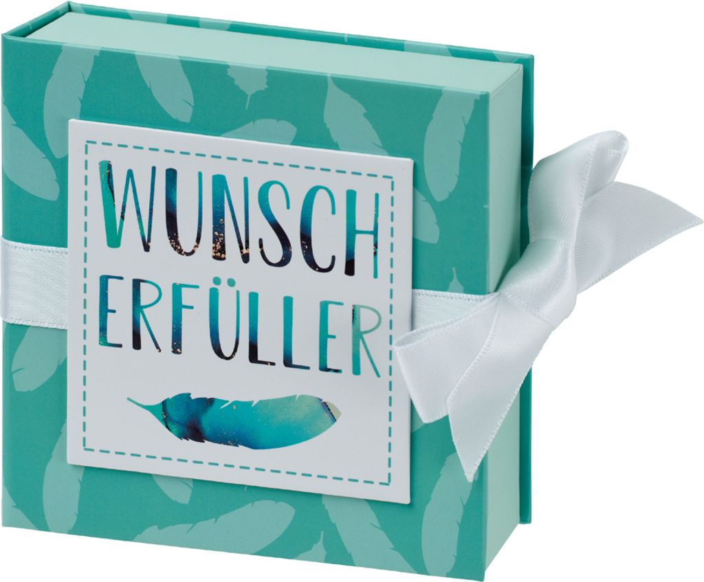 HERGO Geschenkschachtel "Wunscherfüller" 100 x 100 mm grün