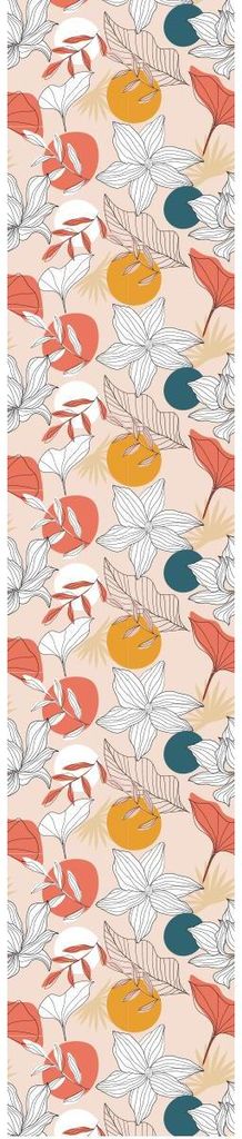 Vorgekleisterte Vliestapete – ABSTRAKTE MEHRFARBIGE BLUMEN – 1 Rolle à 300 x 60 cm
