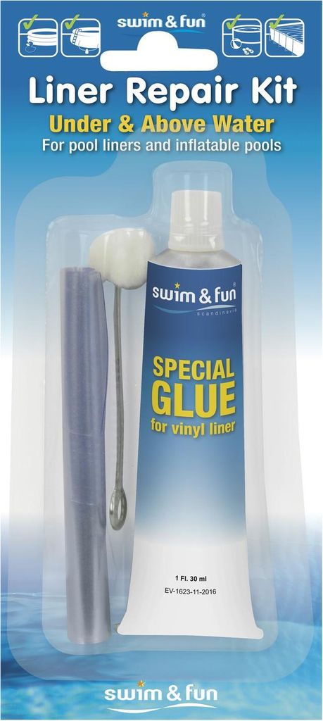 Poolreparaturset, PVC-Kleber und Flicken, kein Abfluss Produktbild 