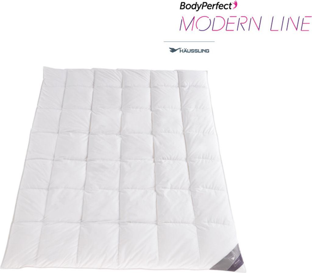 Häussling BodyPerfect MODERN LINE Daunendecke 155x220 cm | Ganzjahresdecke, Bettdecke, 6x7 Karos, Deutsche Manufaktur, auch für Allergiker geeign...