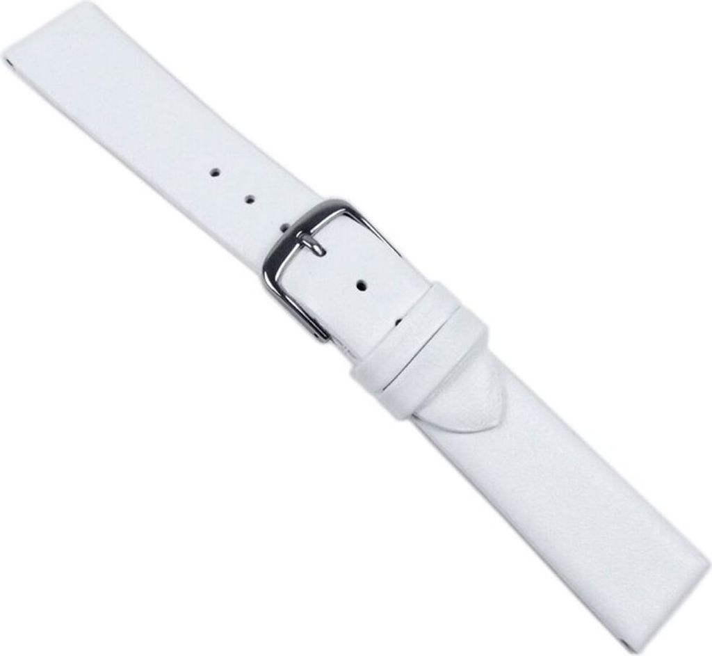 Design I XL Ersatzband Uhrenarmband Kalbsleder Weiss 20526S, Stegbreite:14mm