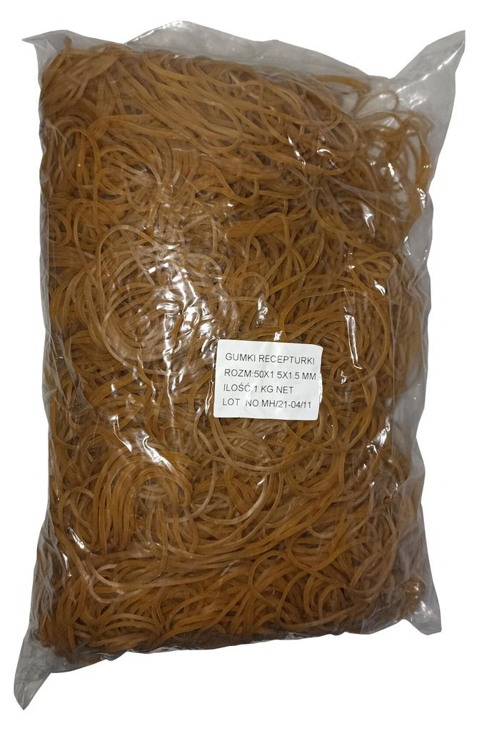 1 Kg Gummiringe Gummibänder natur 50 mm Ø 1,5 x 1,5 mm Produktbild 