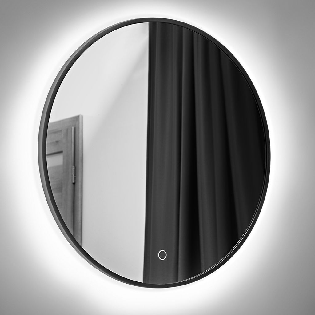 Badezimmerspiegel 80cm MIRROR-56 mit LED-Hintergundbeleuchtung und Touch-Schalter