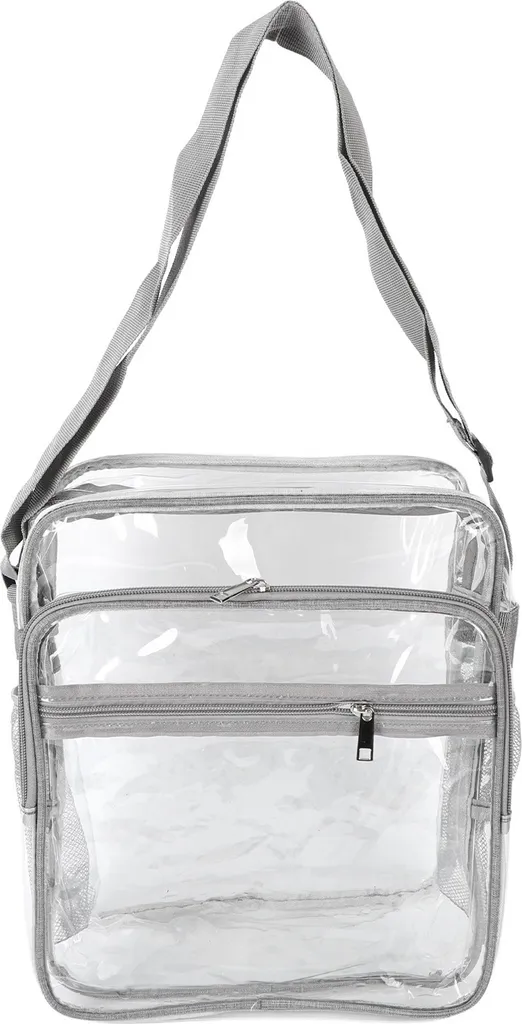 Sac à dos transparent PVC gris anti-pluie pour stade et voyage facile
