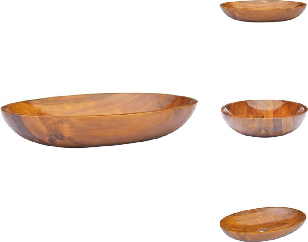 vidaXL Waschbecken Massivholz Teak 60x40x10 cm - Badezimmer-Waschbecken