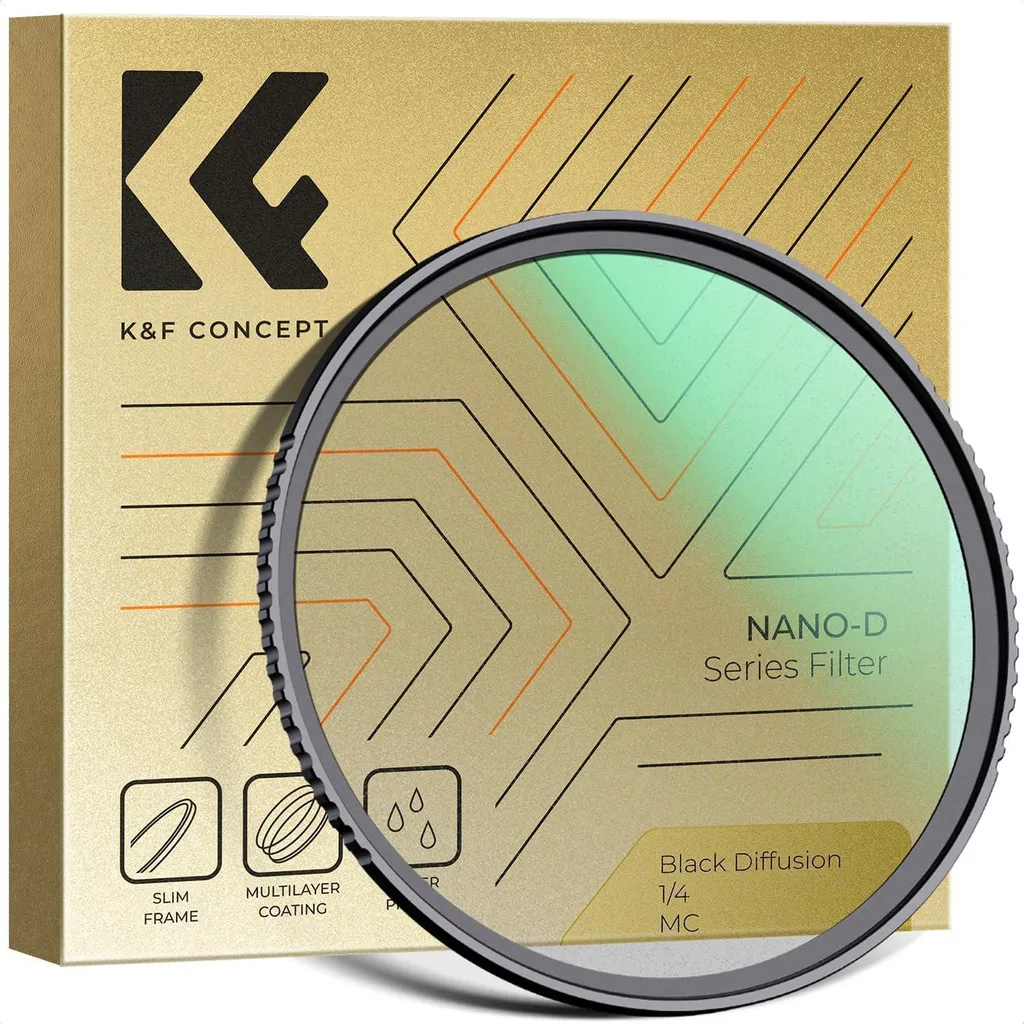 Filtre Black Mist 1/4 82mm K&F Concept réduit le contraste numérique dur