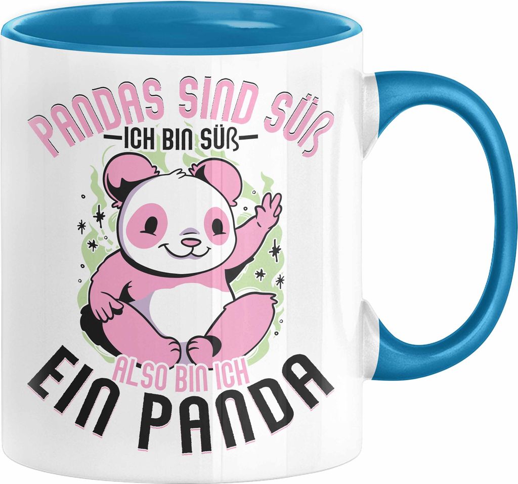 Panda Tasse Geschenk Mädchen Pandas Sind Süß Also Bin Ich Süß Geschenkidee für Panda-Liebhaberin (Blau)