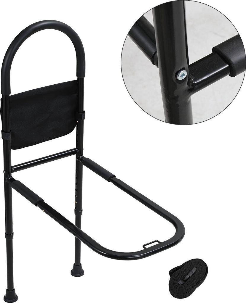 Aopunly Bettgitter Aufstehhilfe bett für ältere Erwachsene Hilfsmittel Einstiegshilfe Haltegriffe Höhenverstellbar(80-104cm) Aufbewahrungstasche