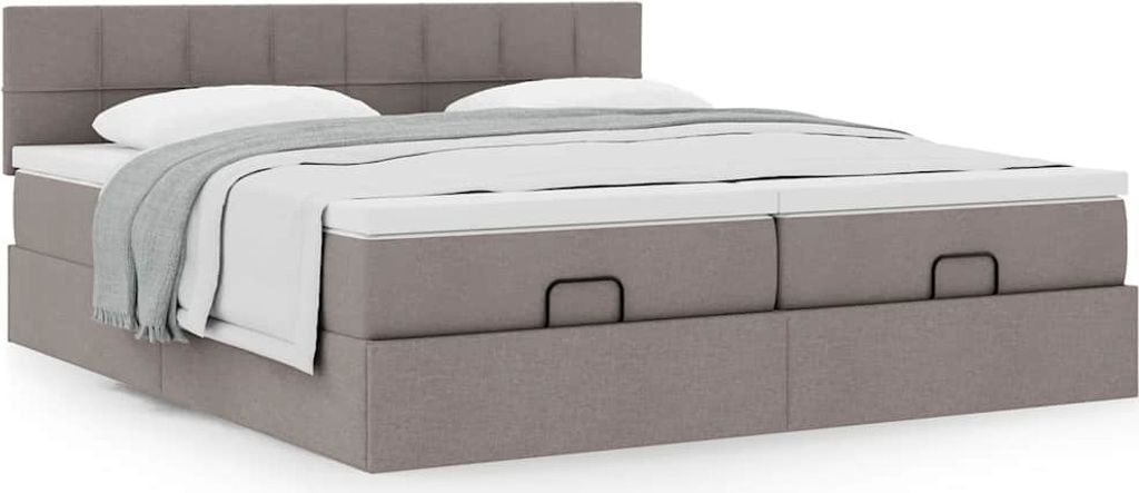 Maison Exclusive - Ottoman-Bett mit Matratzen Taupe 180x200 cm Stoff