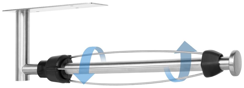 Küchenrollenhalter, einhändig bedienbarer Küchenrollenhalter ohne Bohren, mit Dämpfungsfunktion, selbstklebend oder zum Bohren geeignet, Küche...