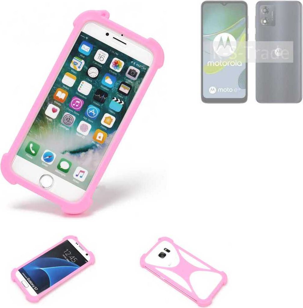 K-S-Trade Handy Hülle kompatibel mit Motorola Moto E13 Schutz Hülle Bumper Silikon Schutz Hülle Cover Case Silikoncase Silikonbumper TPU Softcase