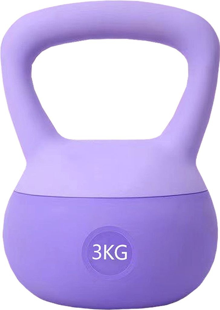 Weiche Fitness-Kettlebells Für Männer Und Frauen, Breiter Griff, Gepolsterter, Stoßfester Schutz, Rutschfest (Violett, 3KG)