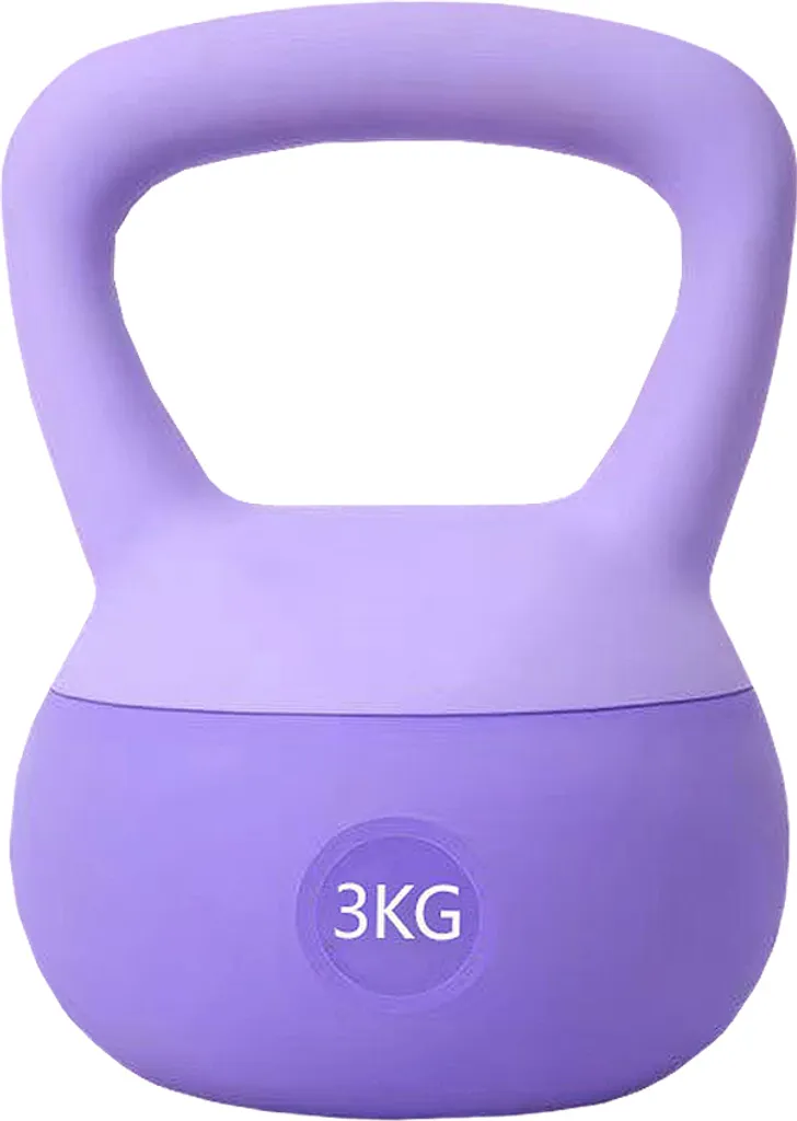 Kettlebell Fitness Souple 3kg Violet avec Poignée Large Ergonomique