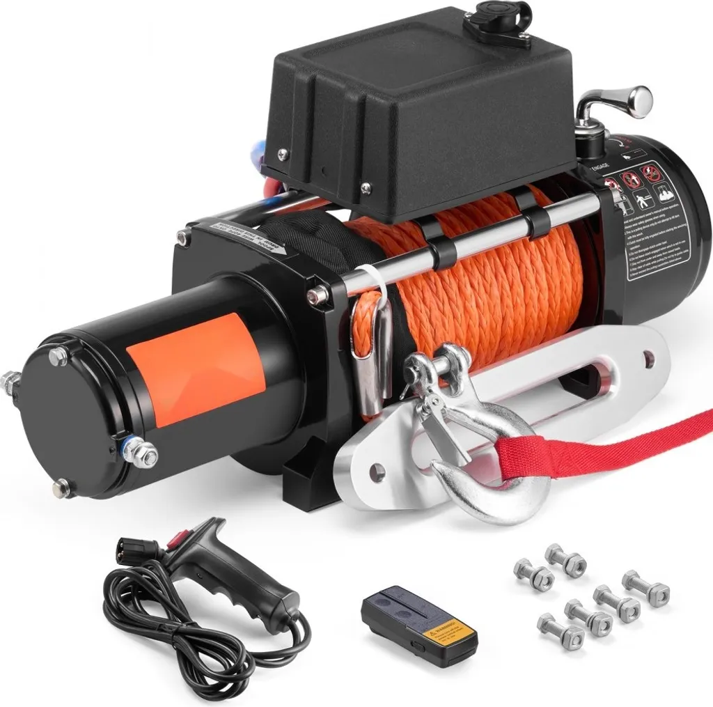 Treuil motorisé 12V pour construction et agriculture - Capacité 4,5 tonnes