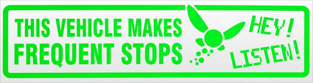 Frequent Stops Hey Listen Magnetschild Schild magnetisch - 20cm Neongrün - Magnetfolie für Auto PKW Kfz