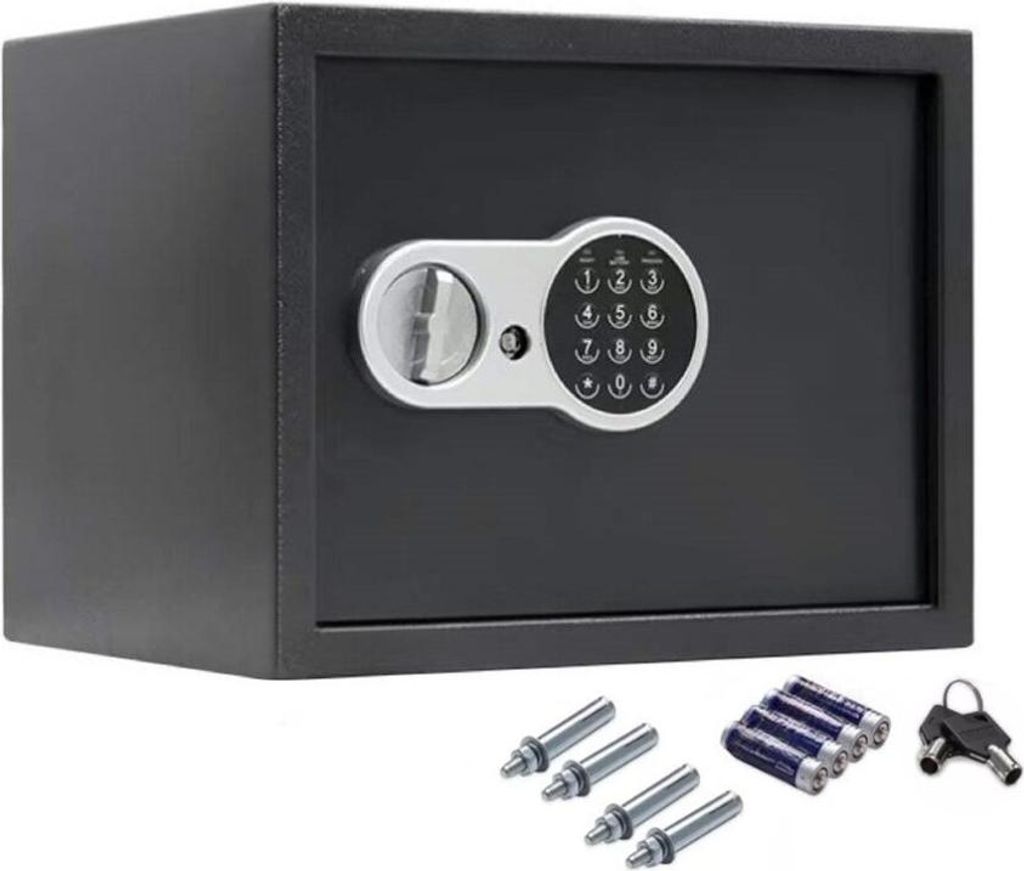 Tresor mit elektronischem Zahlenschloss & Notschlüssel - 16 L, 35 x 25 x 25 cm