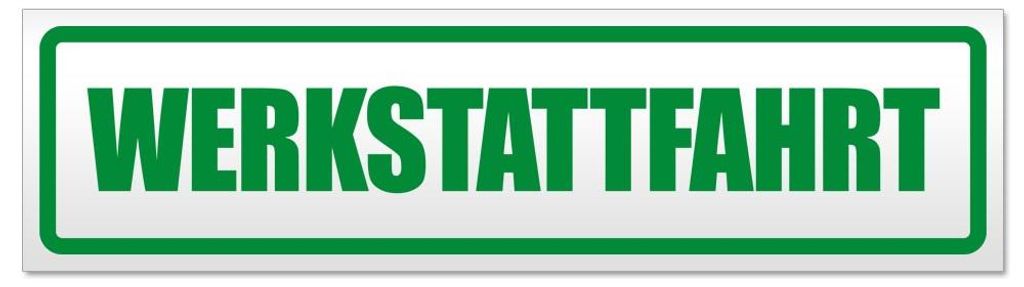 Kiwistar - Autoaufkleber - Grün - 20 x 5,3 cm - Werkstattfahrt - Hinweis Aufkleber Sticker für Auto, Kfz, Fahrrad, PKW, LKW
