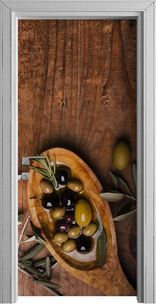 Tür Selbstklebende 90x210 cm Türfolie Türtapete Klebefolie - Oliven Motive