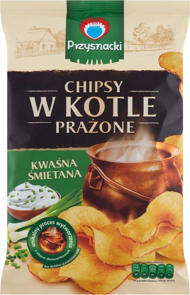 Przysnacki Chipsy W Kotle Prażone Kwaśna Śmietana 125 G Zdjęcie produktu 